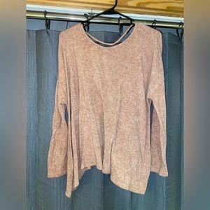 Pinkish/Bown Open Back Thin Sweater